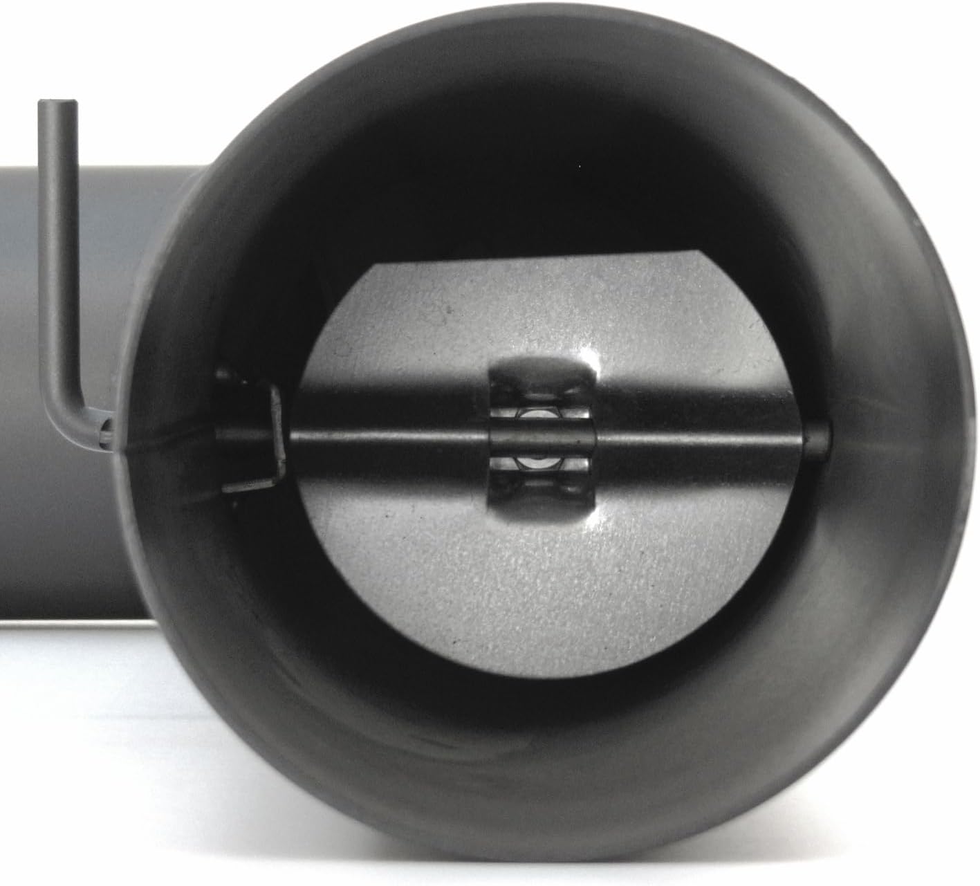 Ofenrohr-Set 150 mm, 90 Grad, mit Zugregulierung und Reinigungsöffnung, Gussgrau