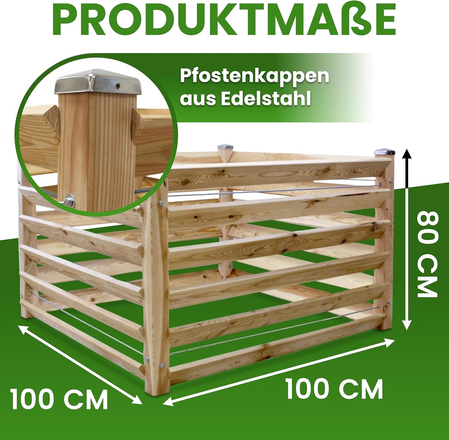 Komposter (100 x 100 x 80 cm), ca. 100x100 cm Höhe 80 cm
