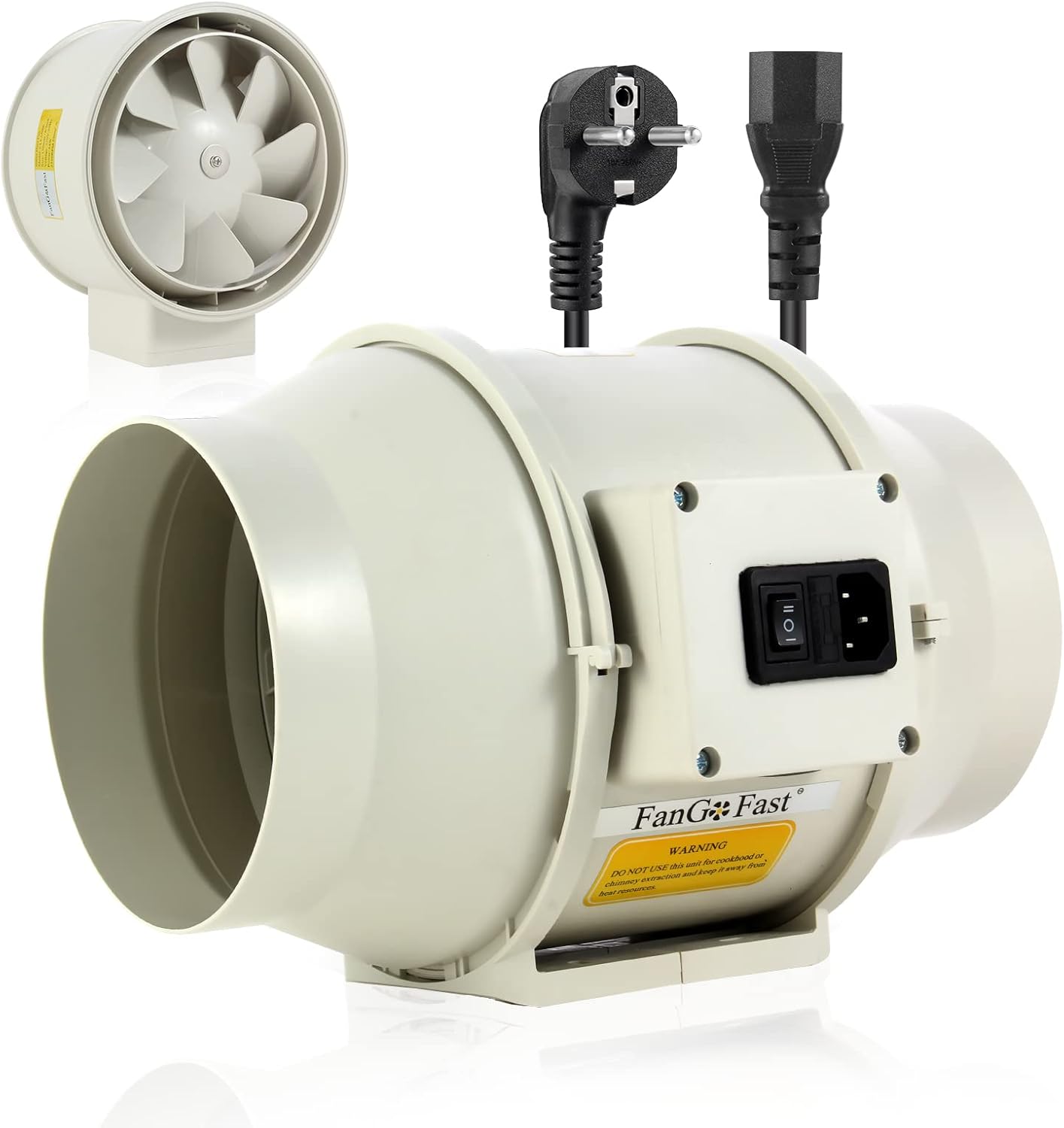 Rohrventilator 200 mm, Weiß 200mm