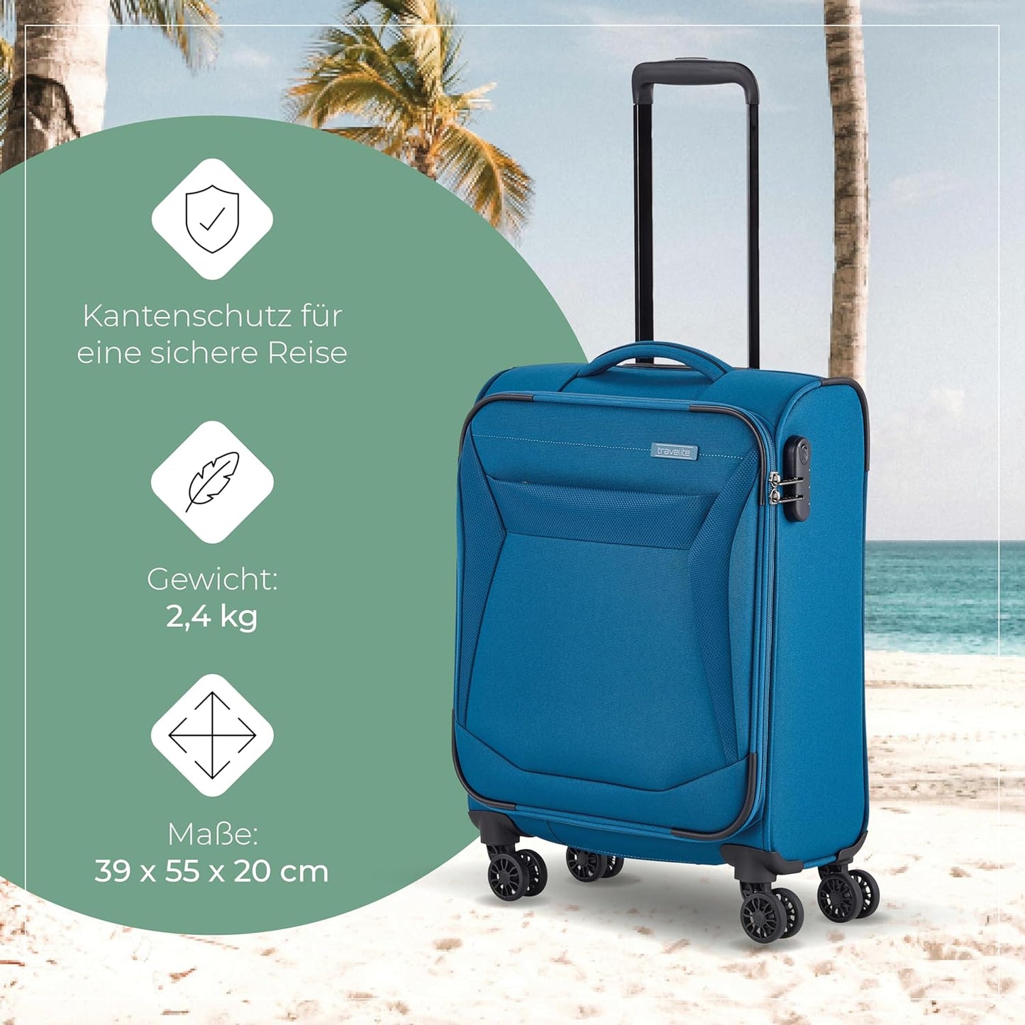 Trolley + Koffer Chios 4w Trolley S, Trolley Handgepäck (55 cm) Petrol