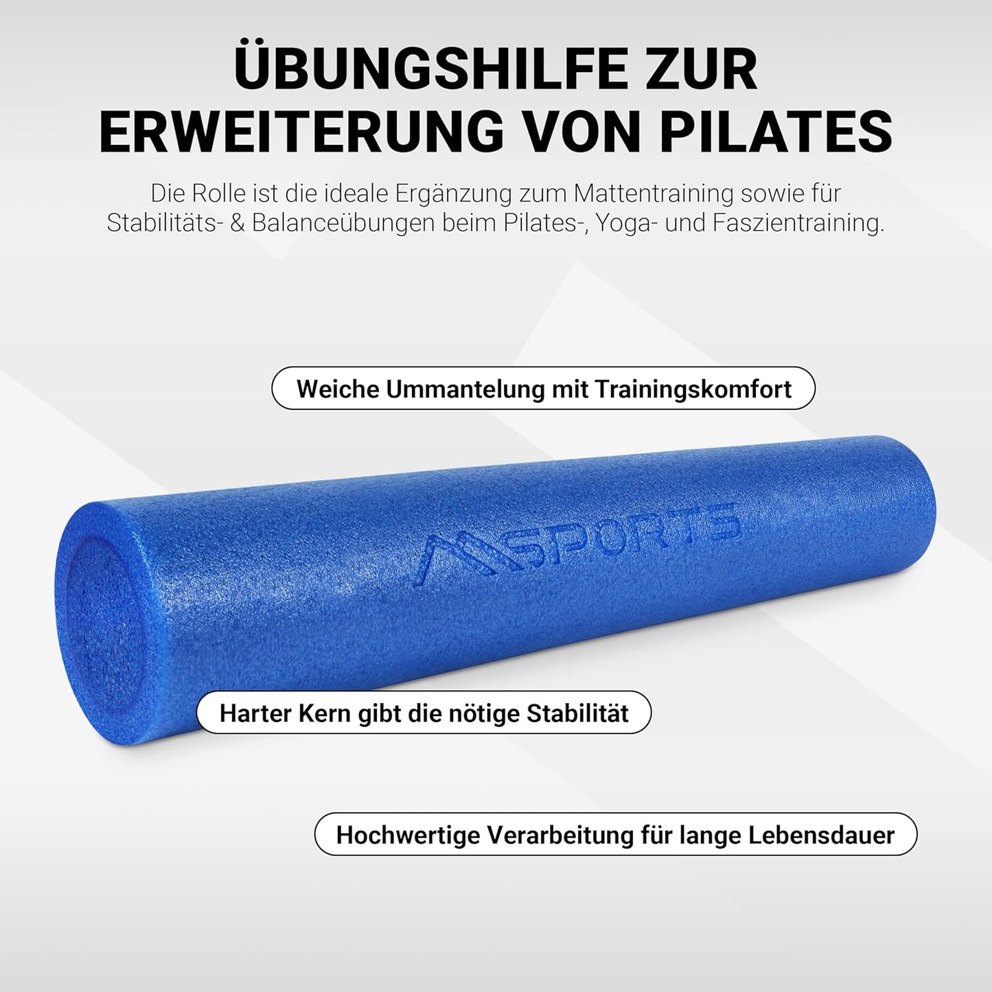 Yoga- und Pilatesrolle, Blau 45 x 15 cm