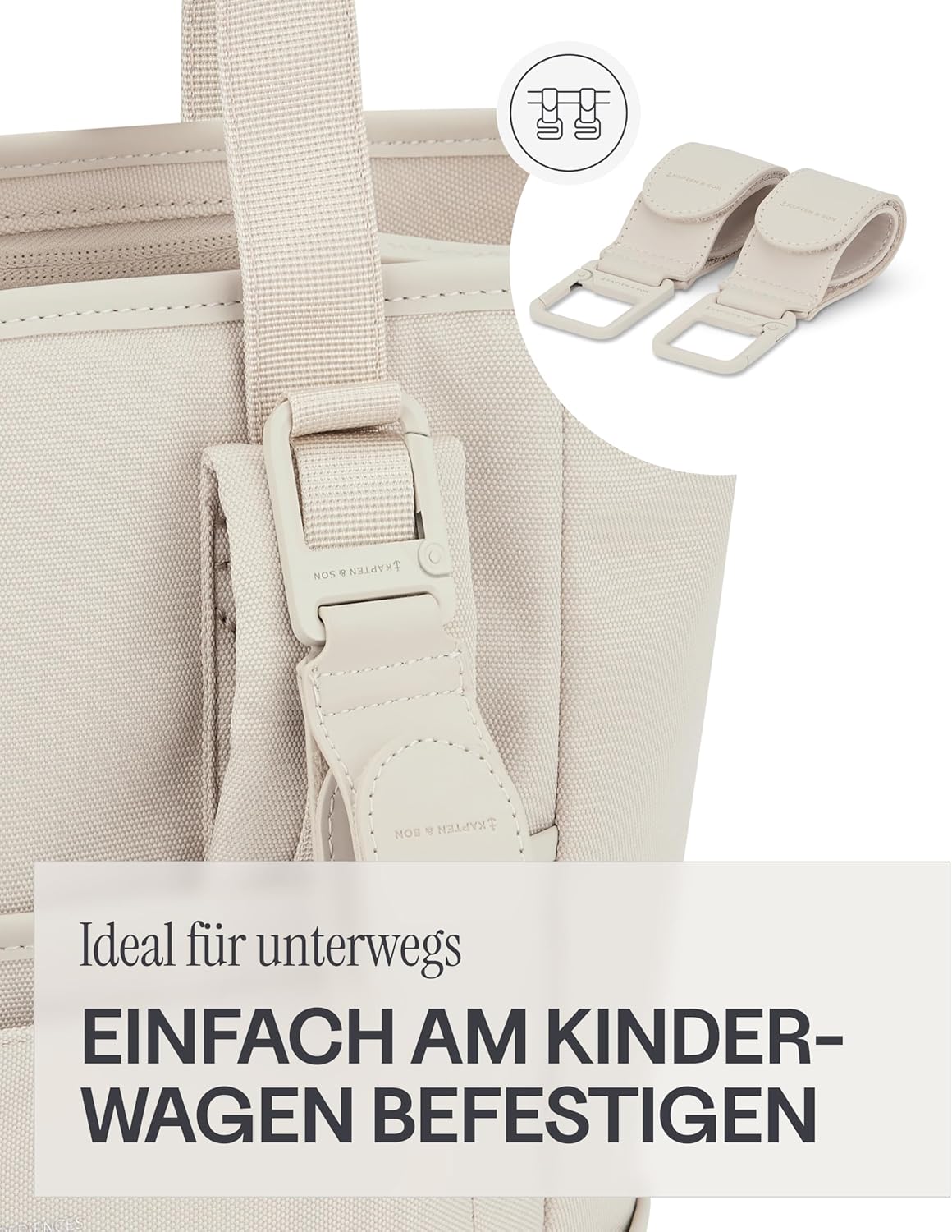Wickelrucksack & Wickeltasche 2in1 Set (18 L), Sandstone 18 L