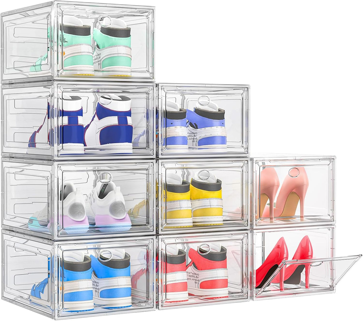 Stapelbares Schuhboxen-Set, 9 Stück Weiß