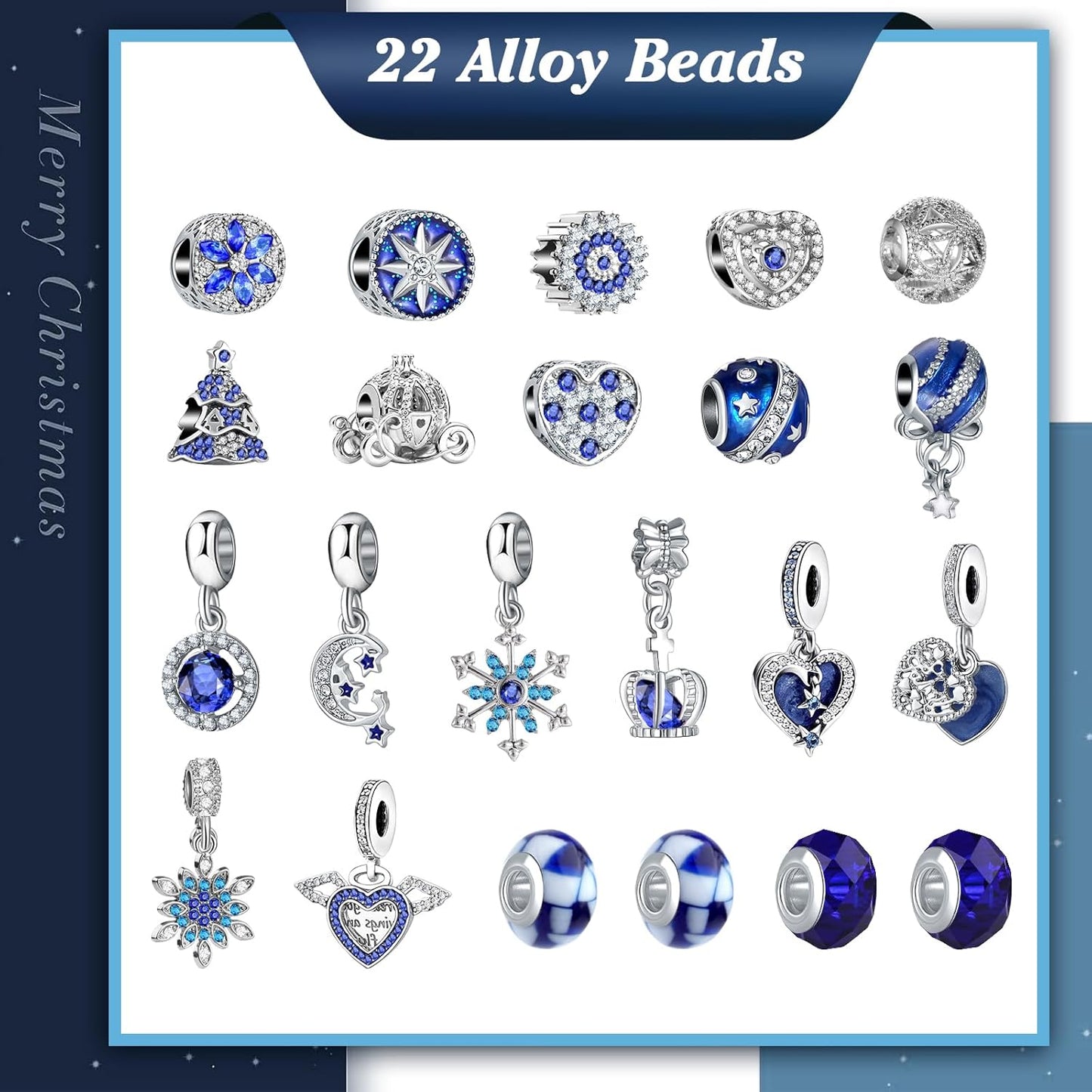 Adventskalender Schmuck-Bastelset, Blau