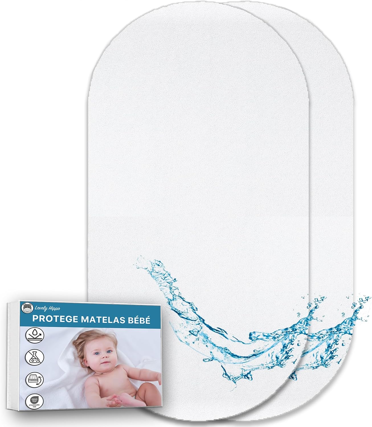 2er-Set Wasserdichter Matratzenschoner, 40 x 80 cm, 40 x 80 cm (Set de 2)