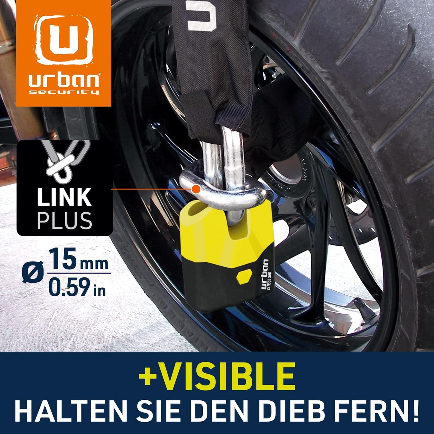 Kettenschloss U8K100 mit SRA-Zulassung, 100cm