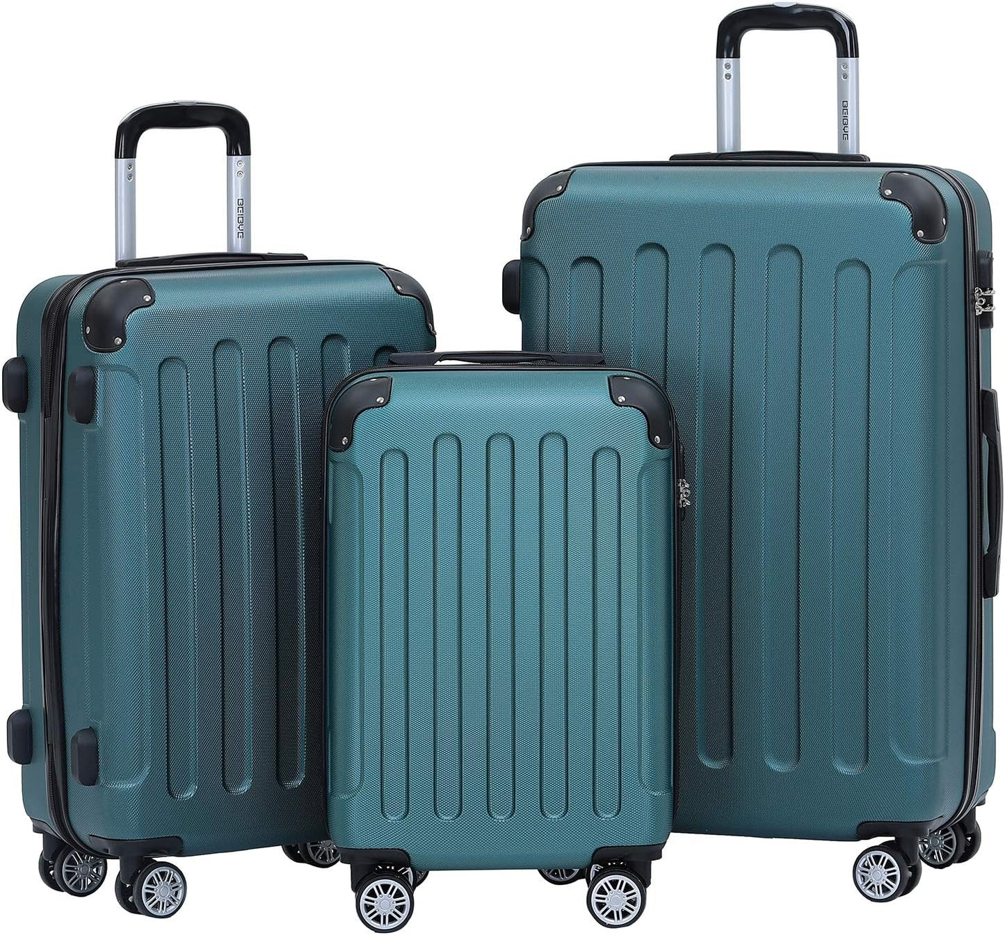 3-teiliges Hartschalenkoffer-Set, Forest-green Koffer-Set