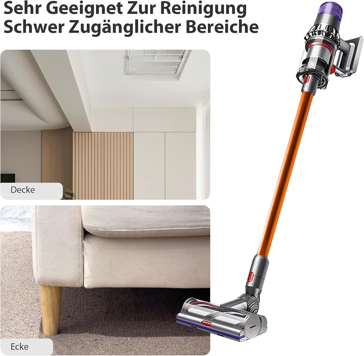 Verlängerungsrohr für Dyson V11/V7/V8/V10/V15 Staubsauger, Orange
