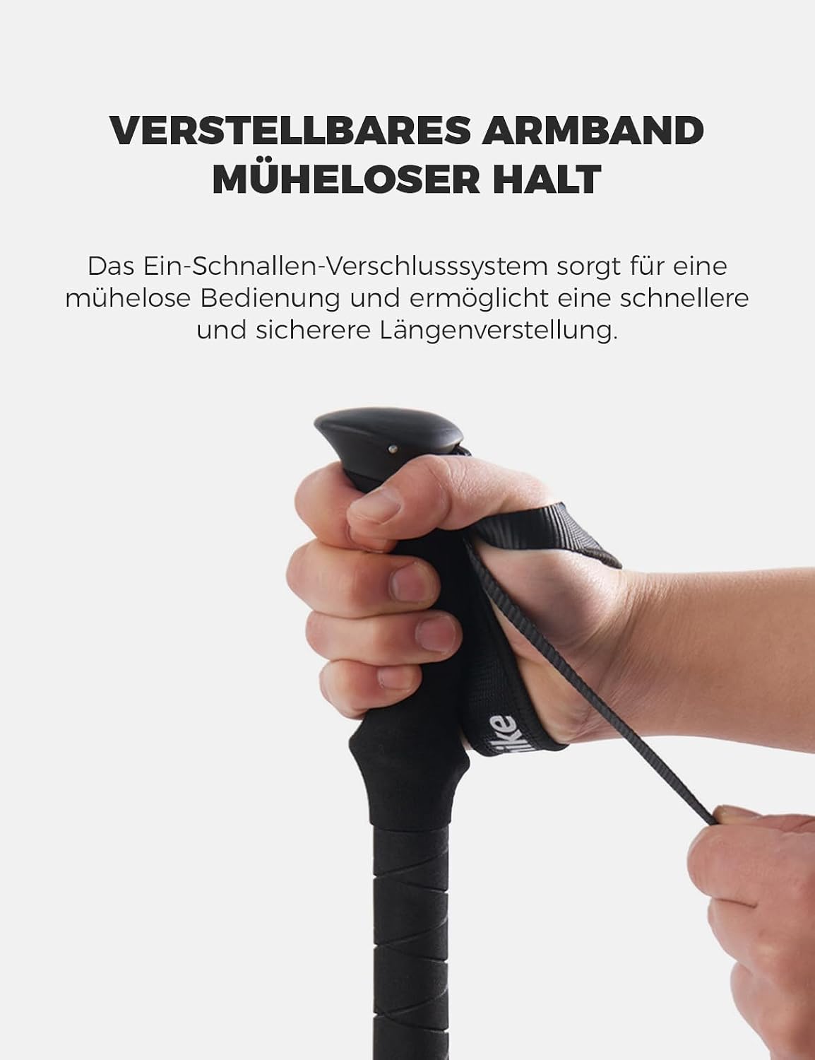 Verstellbarer Trekkingstock, Schwarz 135.0 Zentimeter