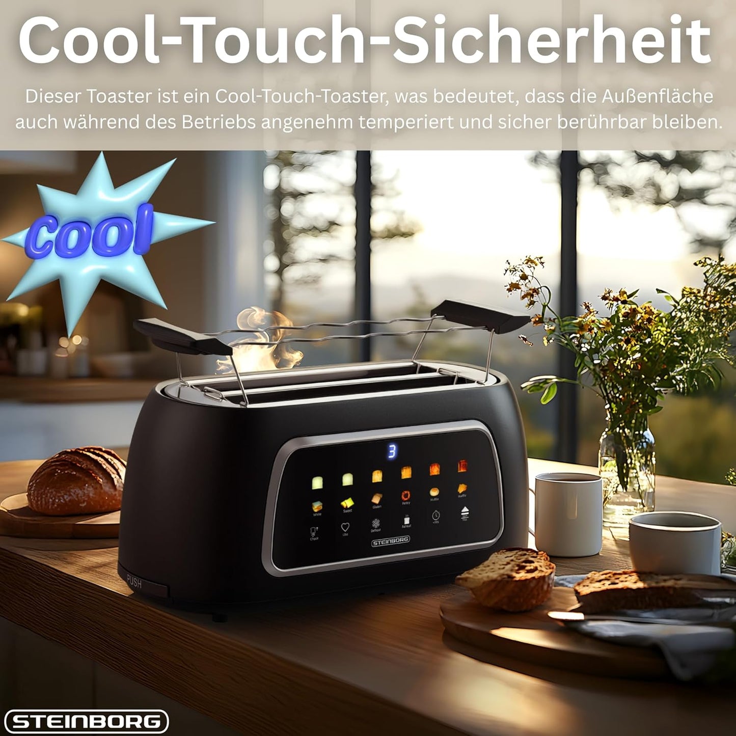 Toaster mit Brötchenaufsatz