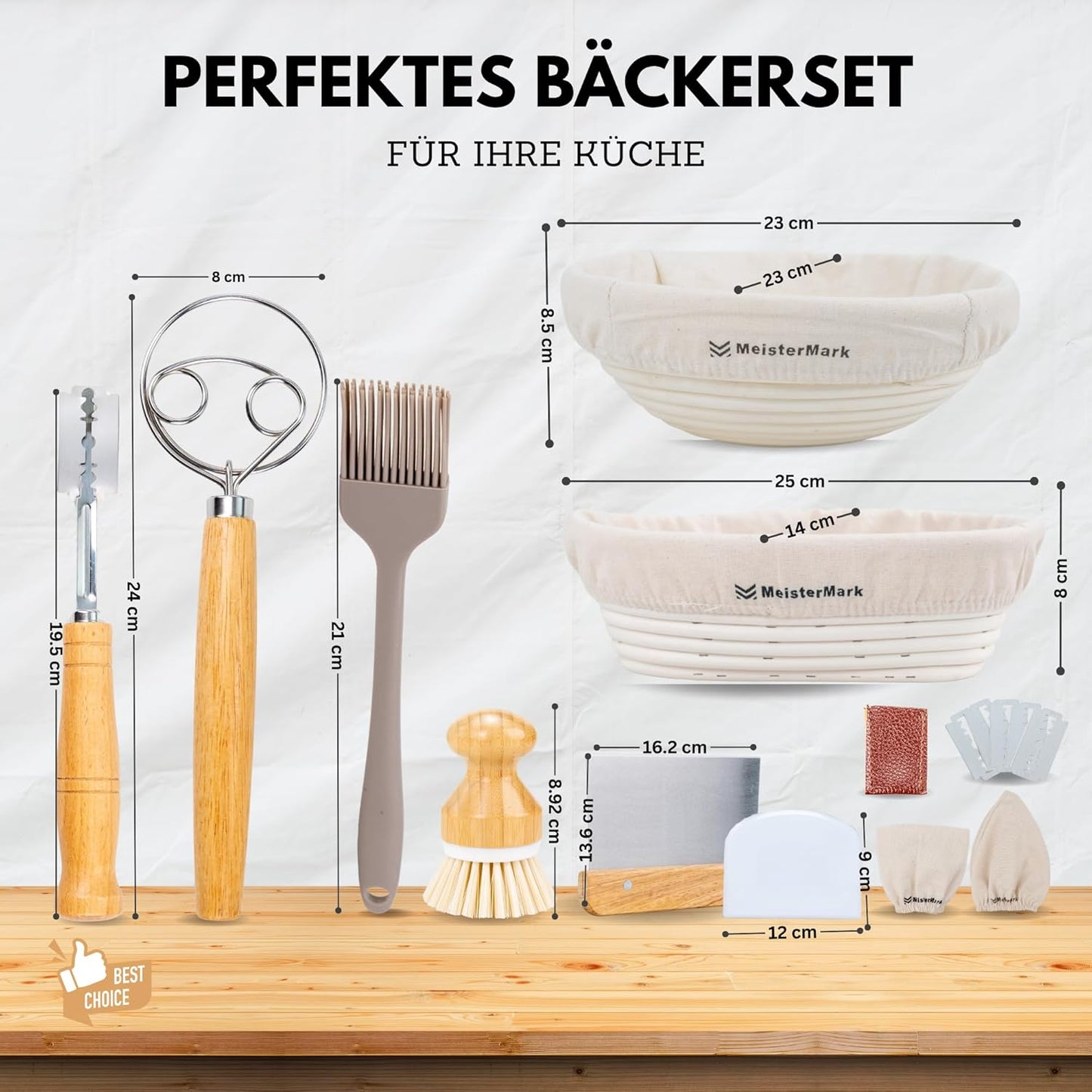 Gärkörbchen-Set inkl. Brotbackzubehör