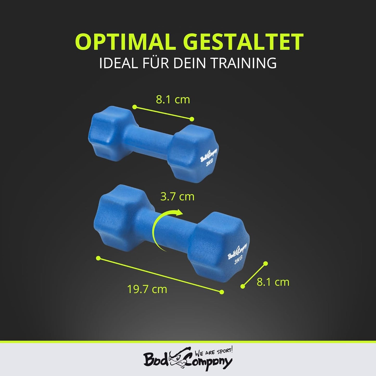 Kurzhanteln-Set, 2 x 3 kg, 2 x 3 kg 2er-Set
