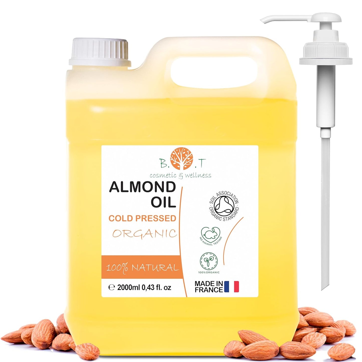 Reines Mandelöl, Unparfümiert 2 l (1er Pack)