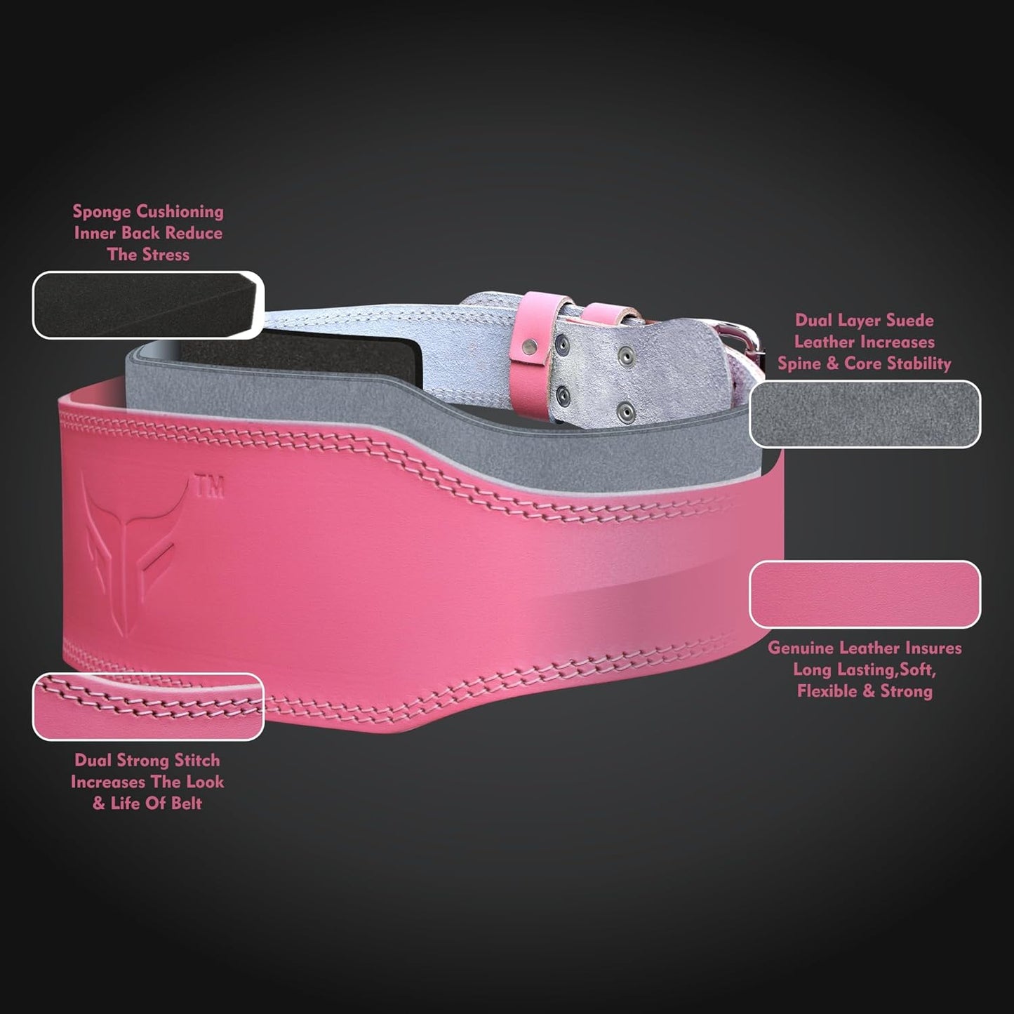 Gewichthebergürtel aus Leder für Damen, M