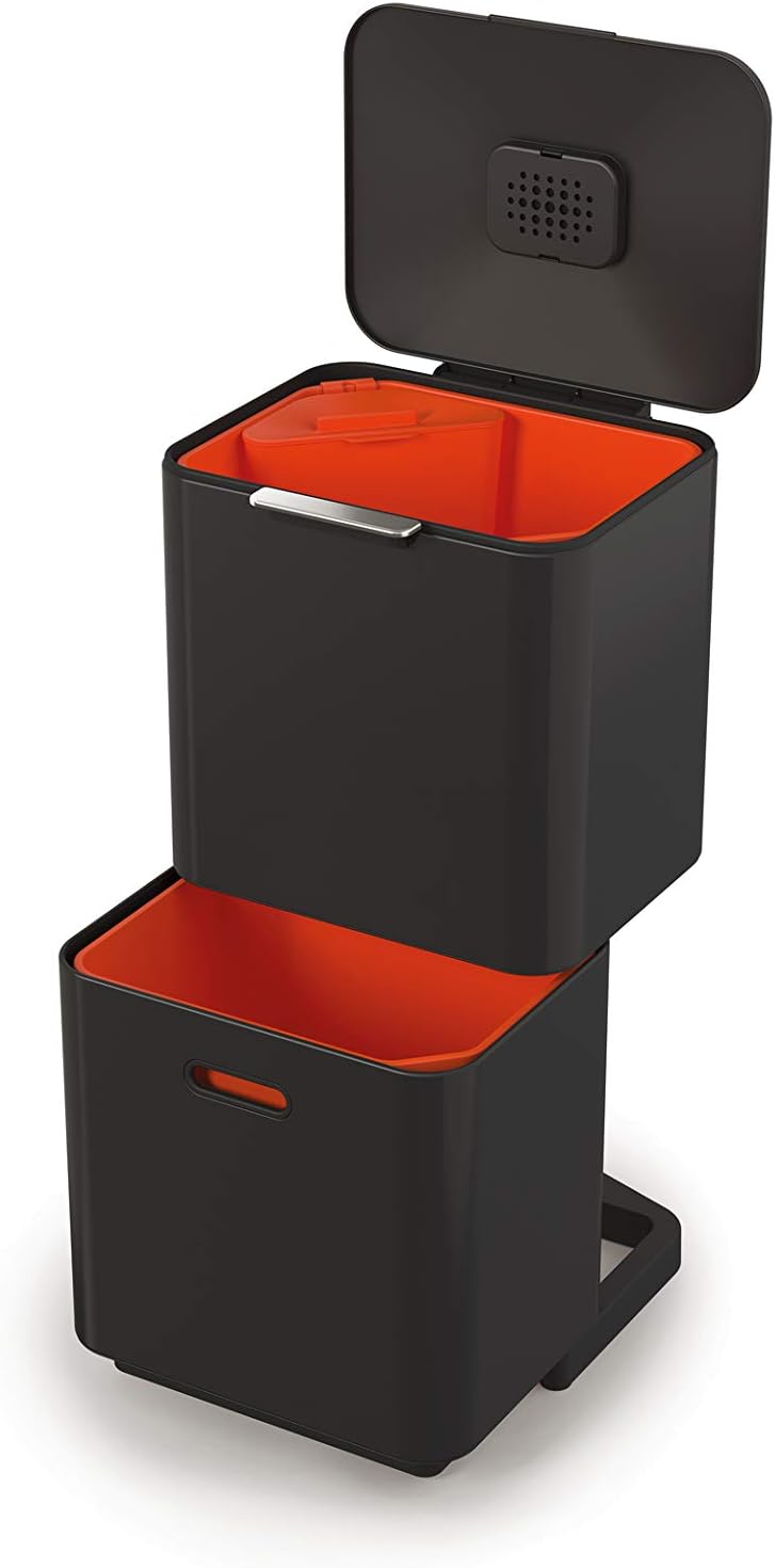 Intelligent Waste Prullenbak Totem Max, 60L Schwarz Single