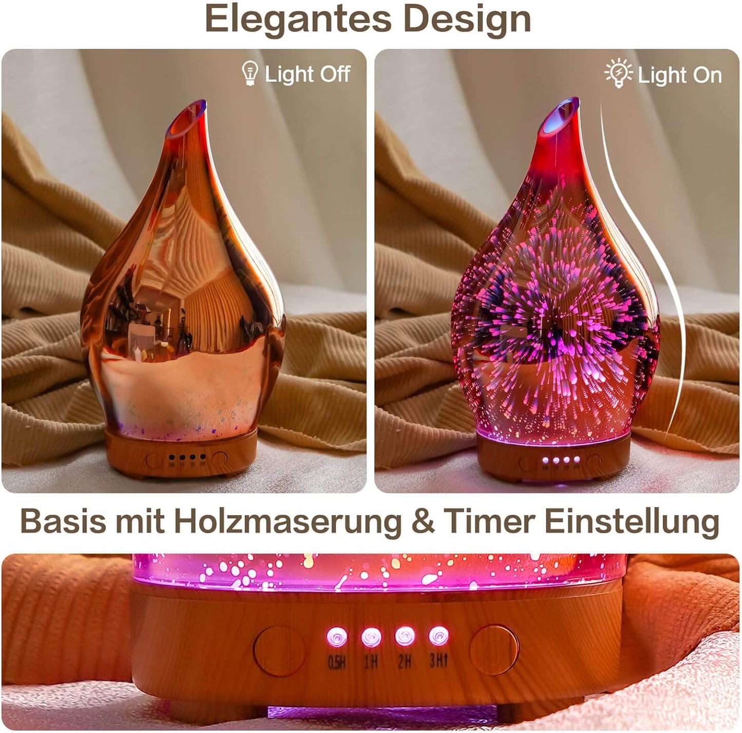 Aroma Diffuser, 100ml Roségold Afantty