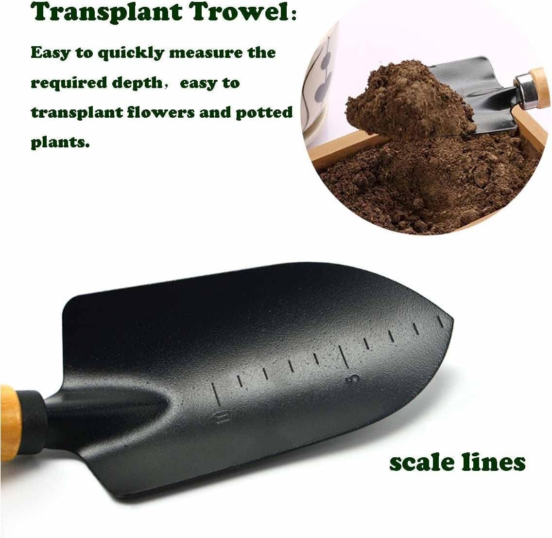 3-teiliges Gartenwerkzeug-Set, Large Set Schwarz