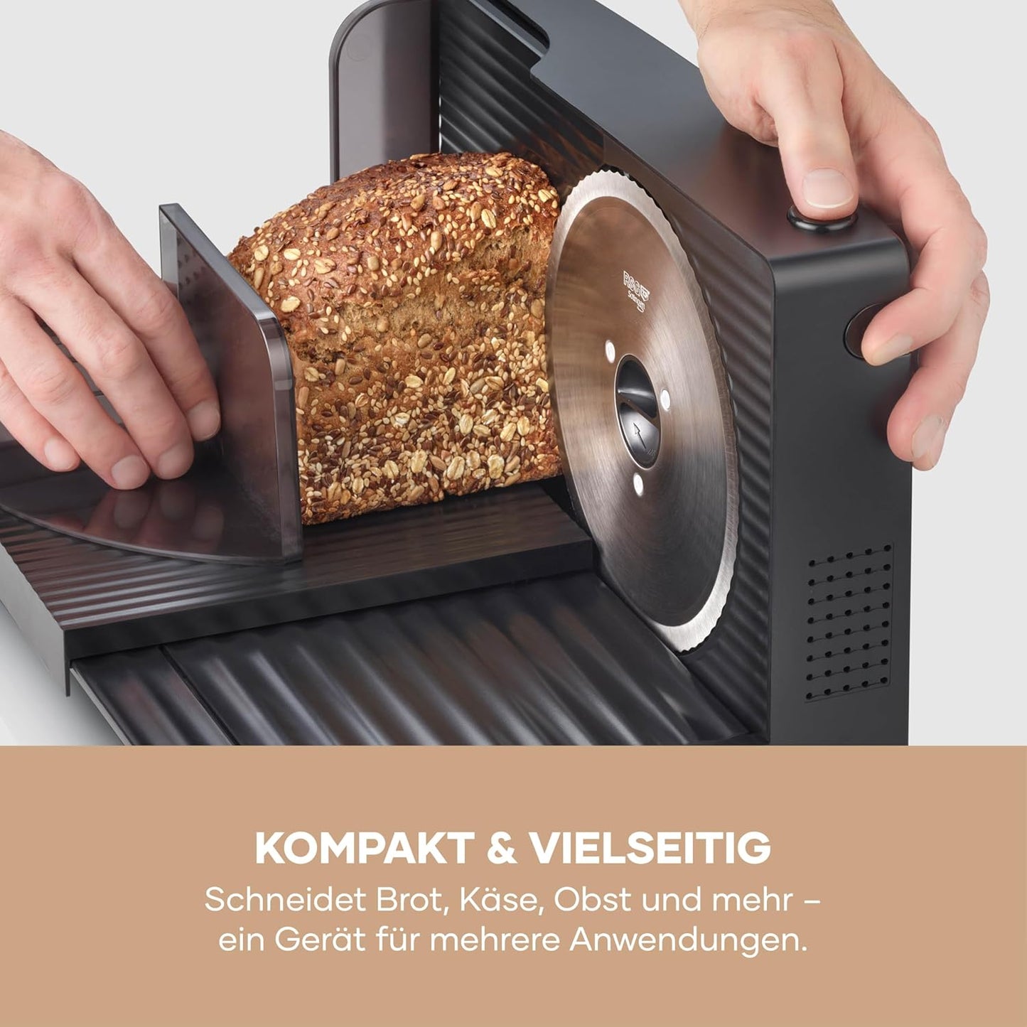 Klappbarer Allesschneider, Schwarz bis 15 mm, klappbar