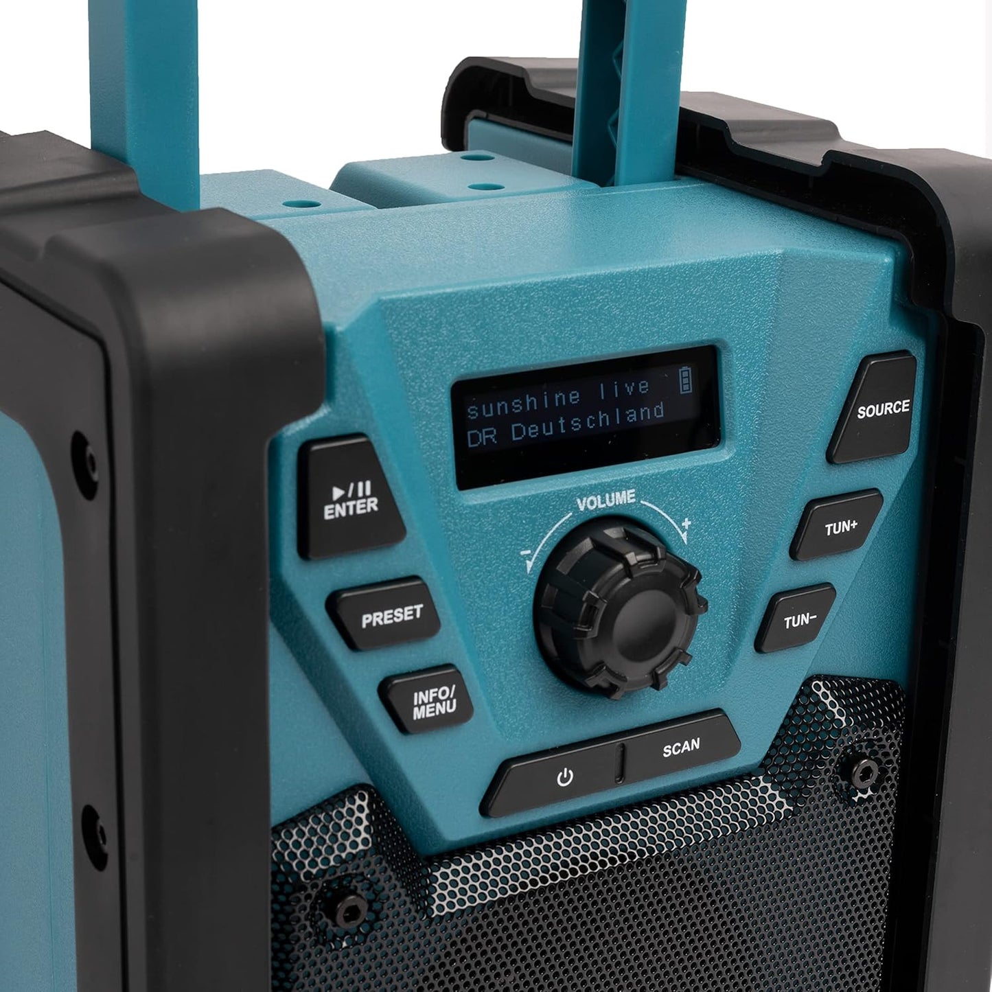 Baustellenradio BSR 200 mit Bluetooth und DAB+, Blau Netz-/Akkubetrieb mit DAB