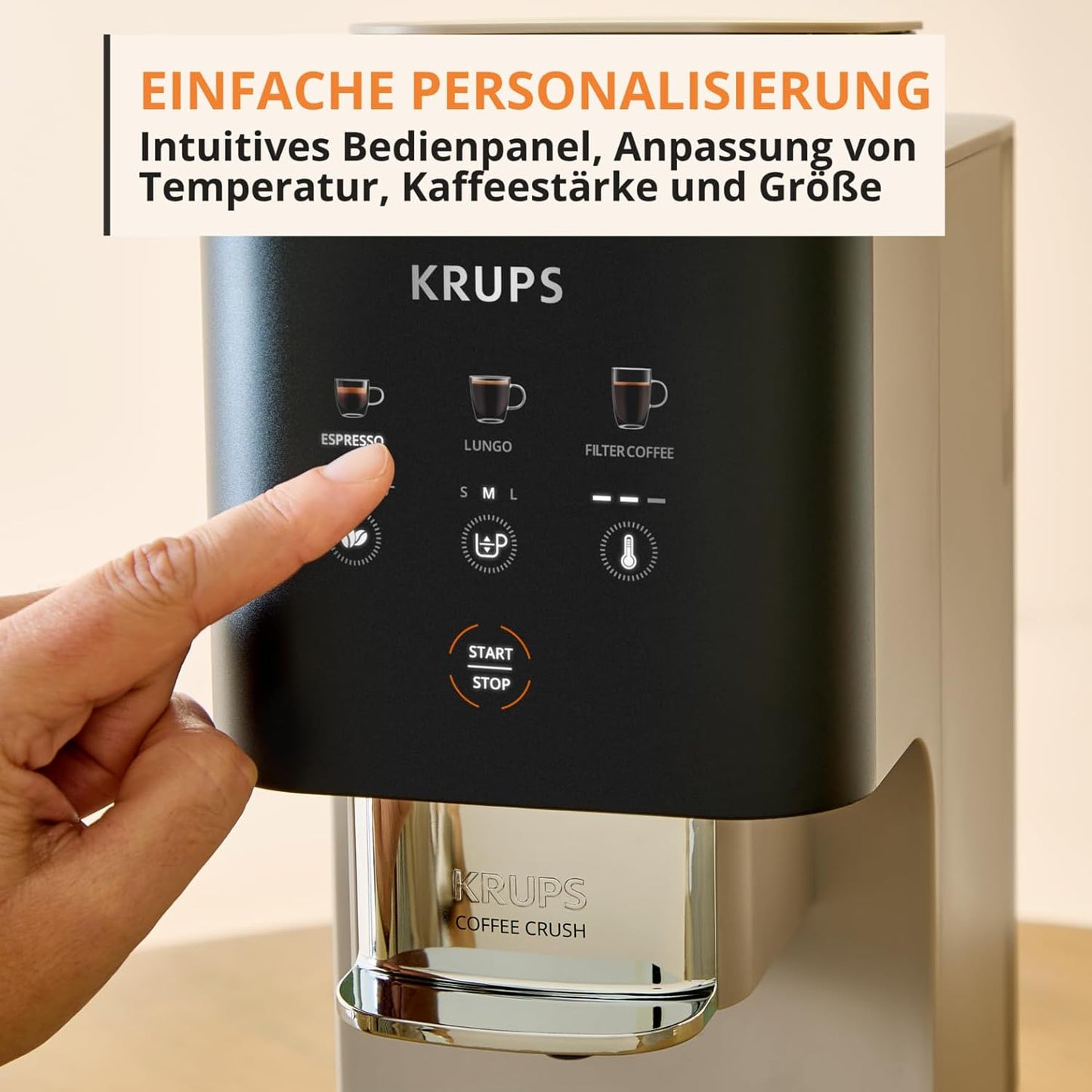 Coffee Crush Extra Kaffeevollautomat, Beige