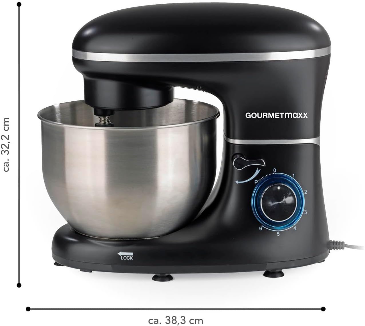 Küchenmaschine GOURMETmaxx, Mettalic Schwarz