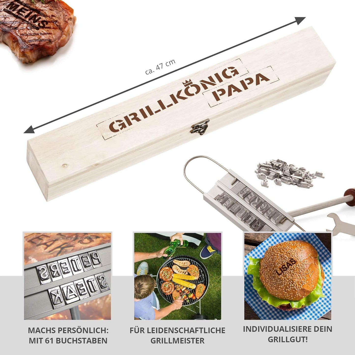 Brandeisen, Grillbrandeisen inkl. Box mit Standardgravur