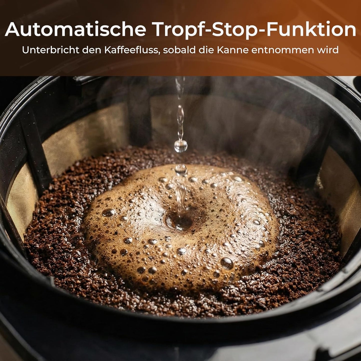 Filterkaffeemaschine mit Thermoskanne, 10 Tassen, Edelstahl