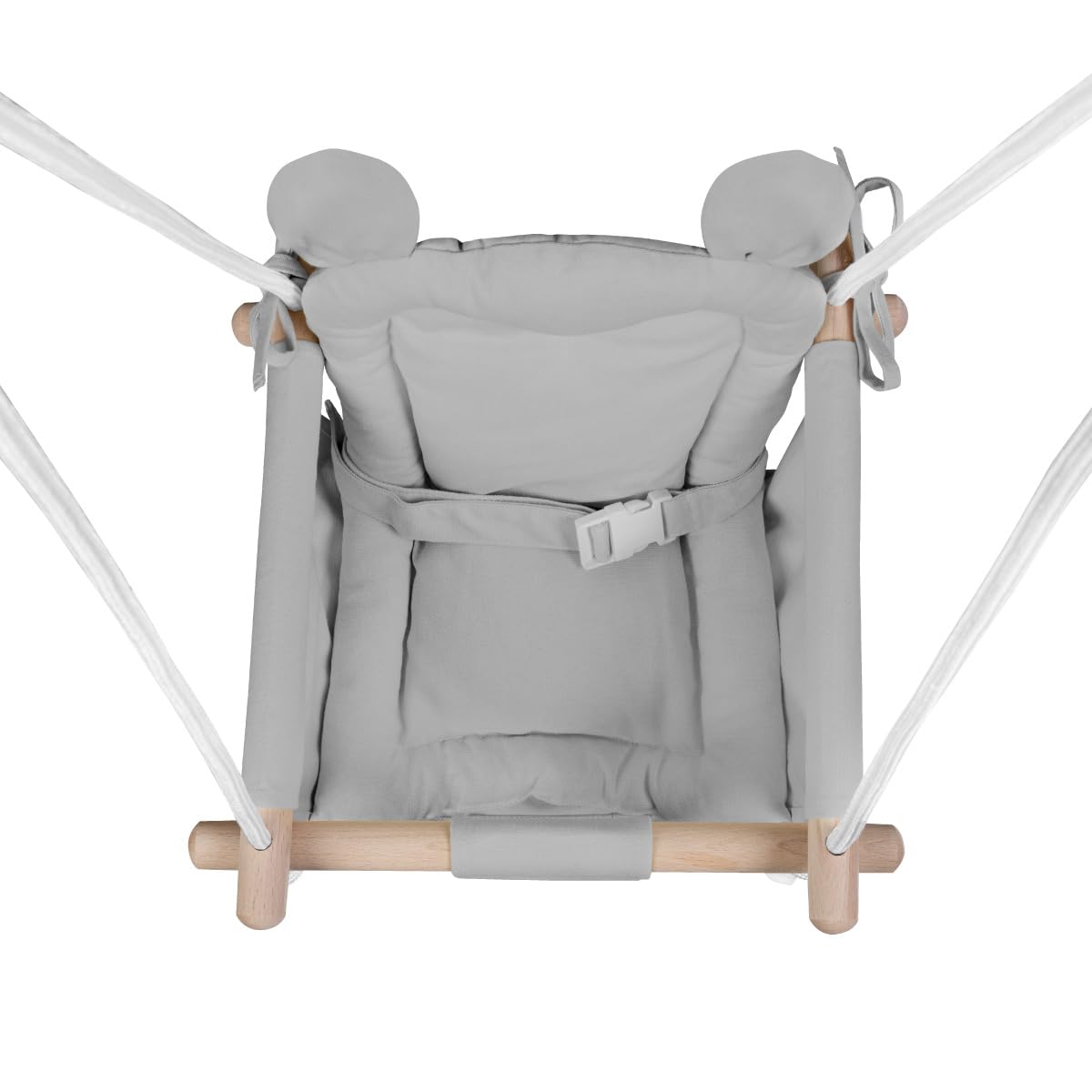 Baby Schaukel mit Sicherheitsgurt & Kissen, Grau
