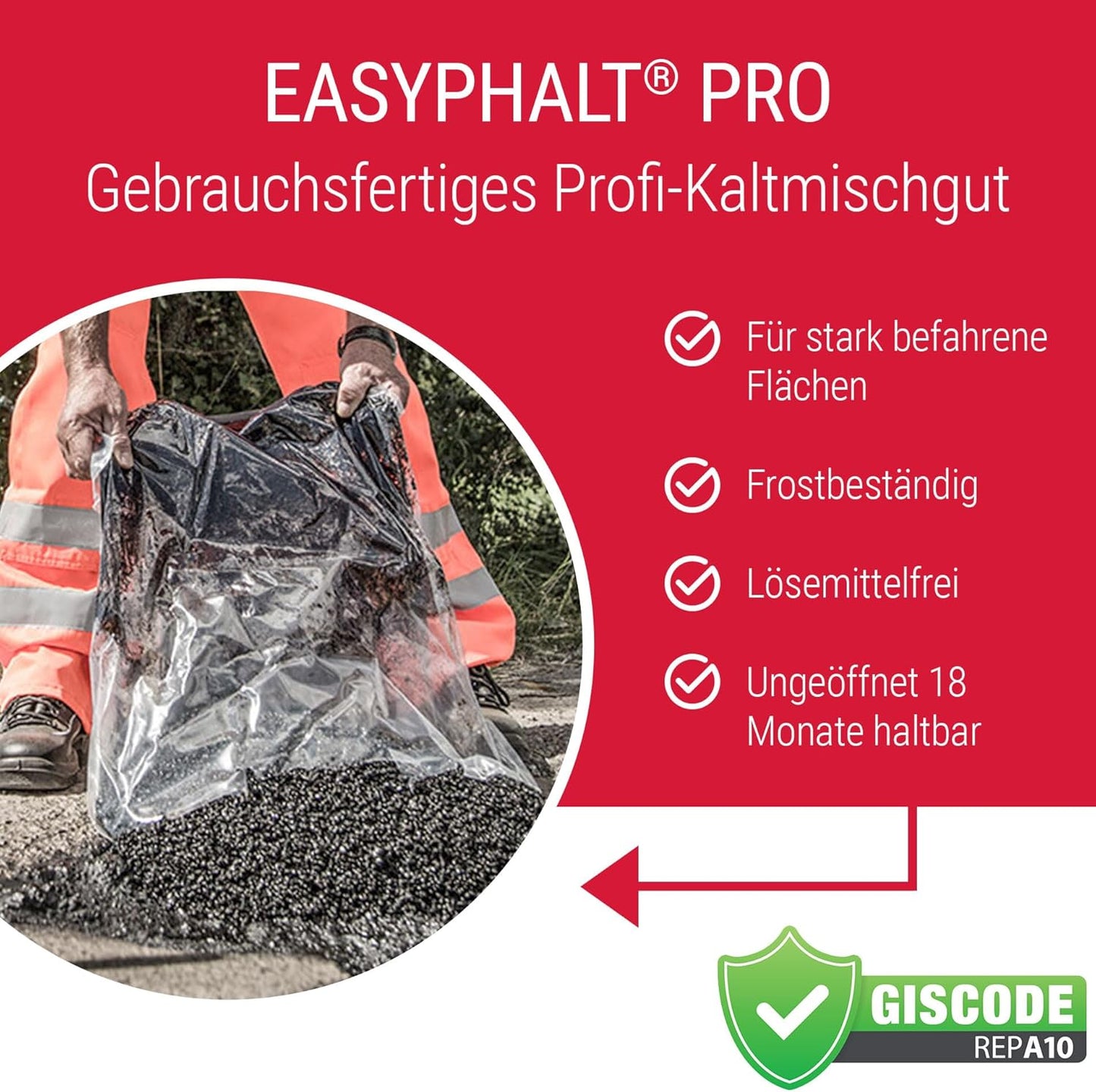 Pro Kaltasphalt im wiederverschliessbaren Eimer