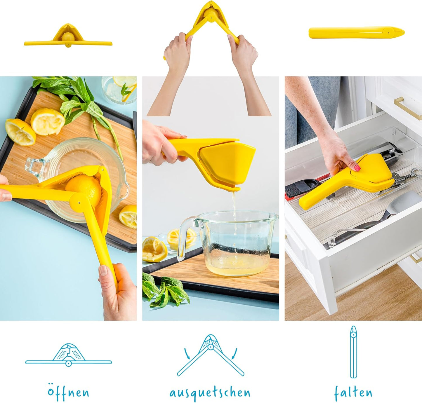 Zitruspresse für Zitronen & Limetten, Zitronengelb