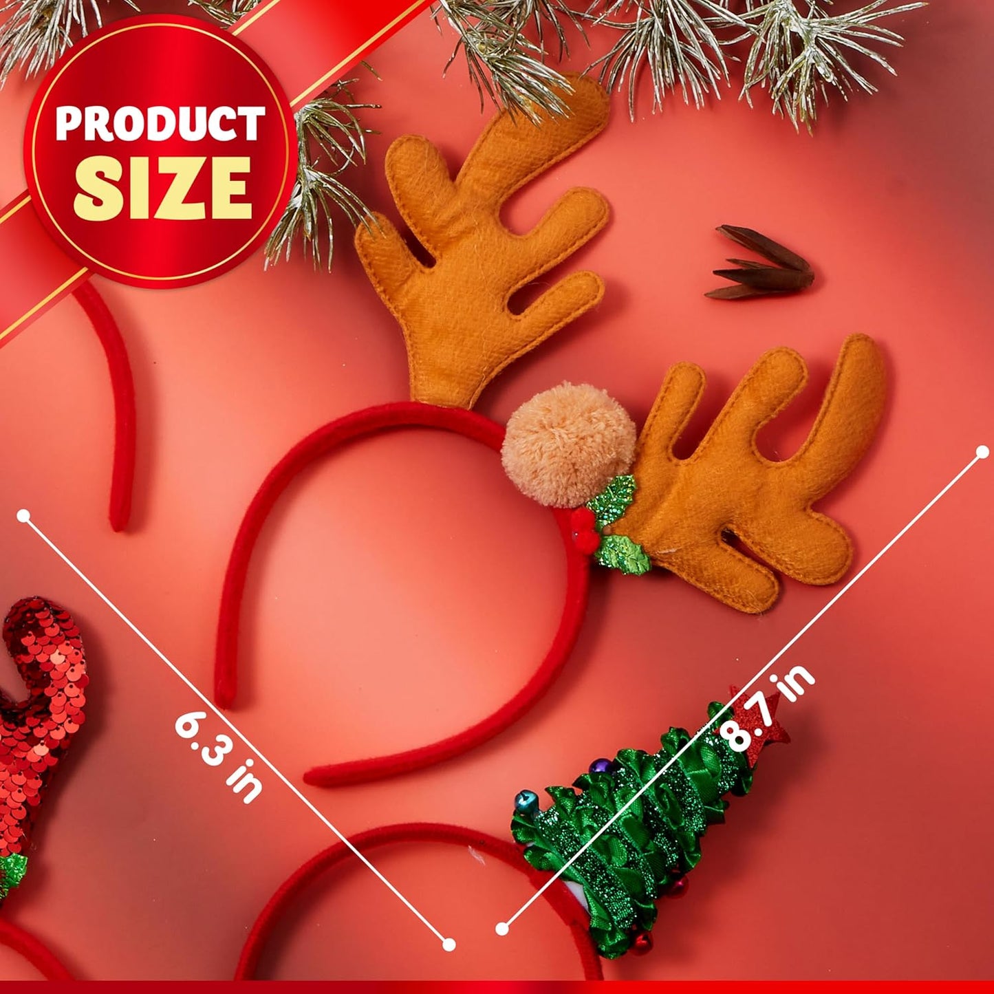 8 Stück Weihnachtshaarreife