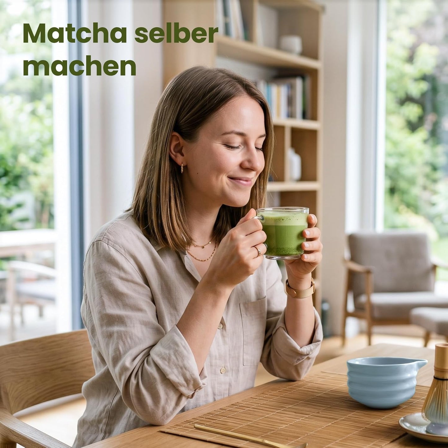 7-teiliges Matcha-Tee-Set, Blau