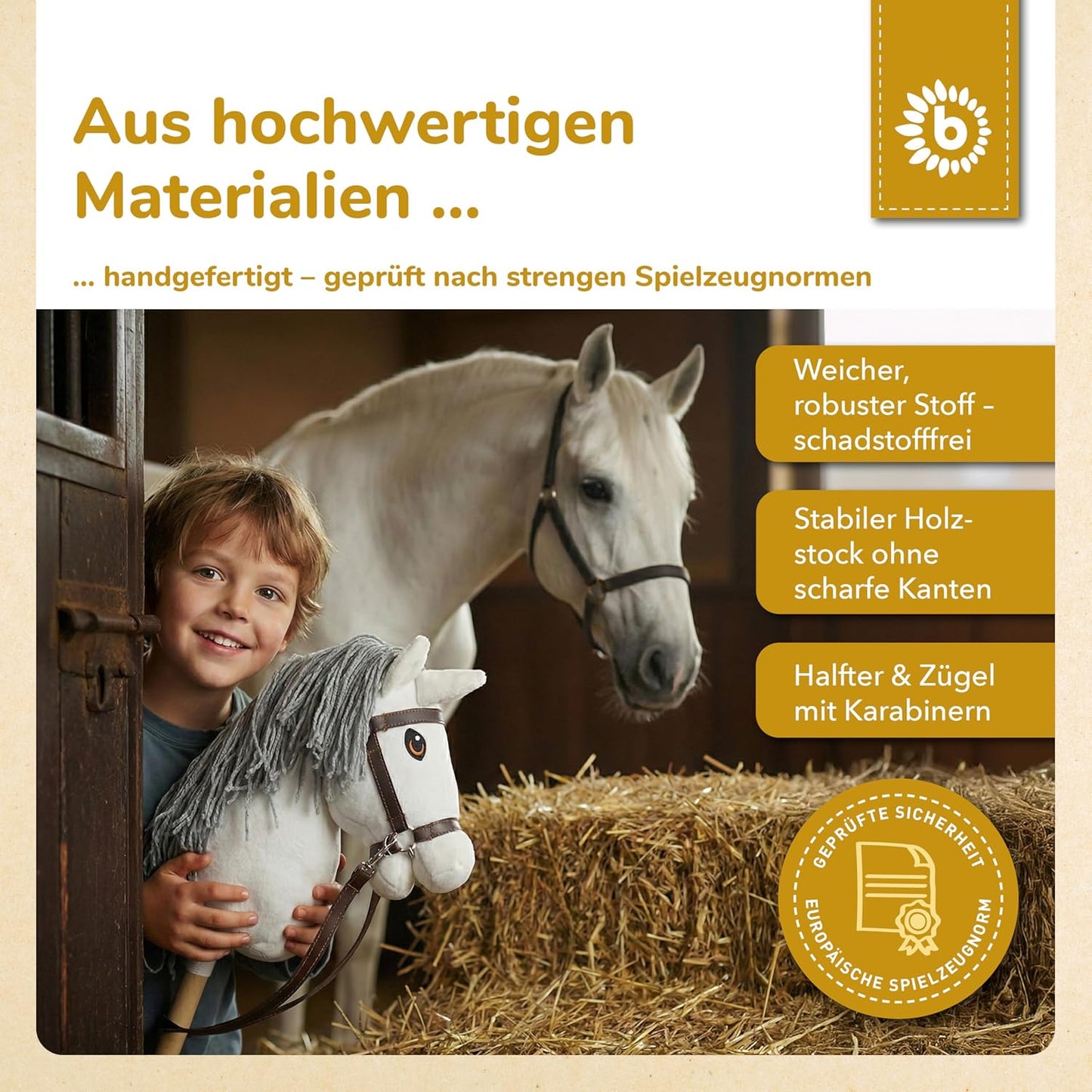 Hobby Horse Steckenpferd mit abnehmbarem Stock, Schimmel Medium