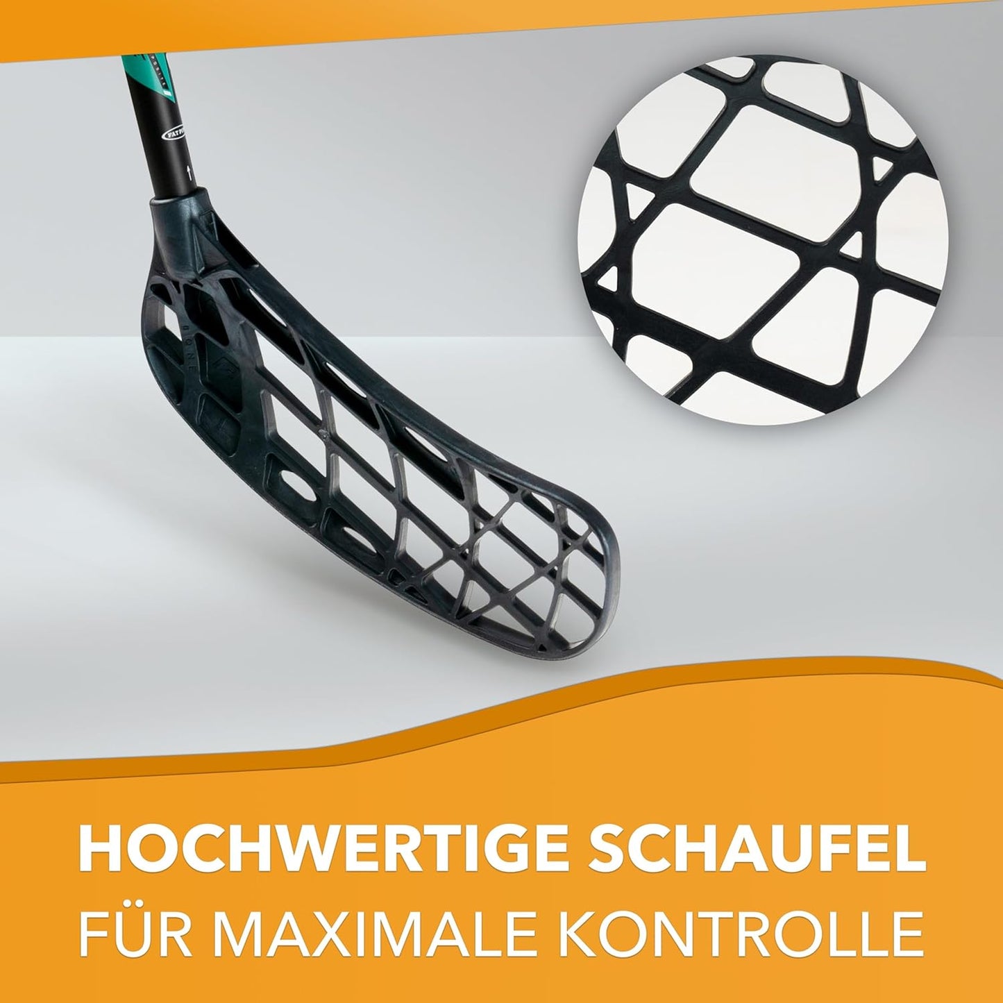 Floorball Unihockey Schläger - ZACK 33, rechte Hand oben (Linksauslage), Schaftlänge 77 cm Zentimeter