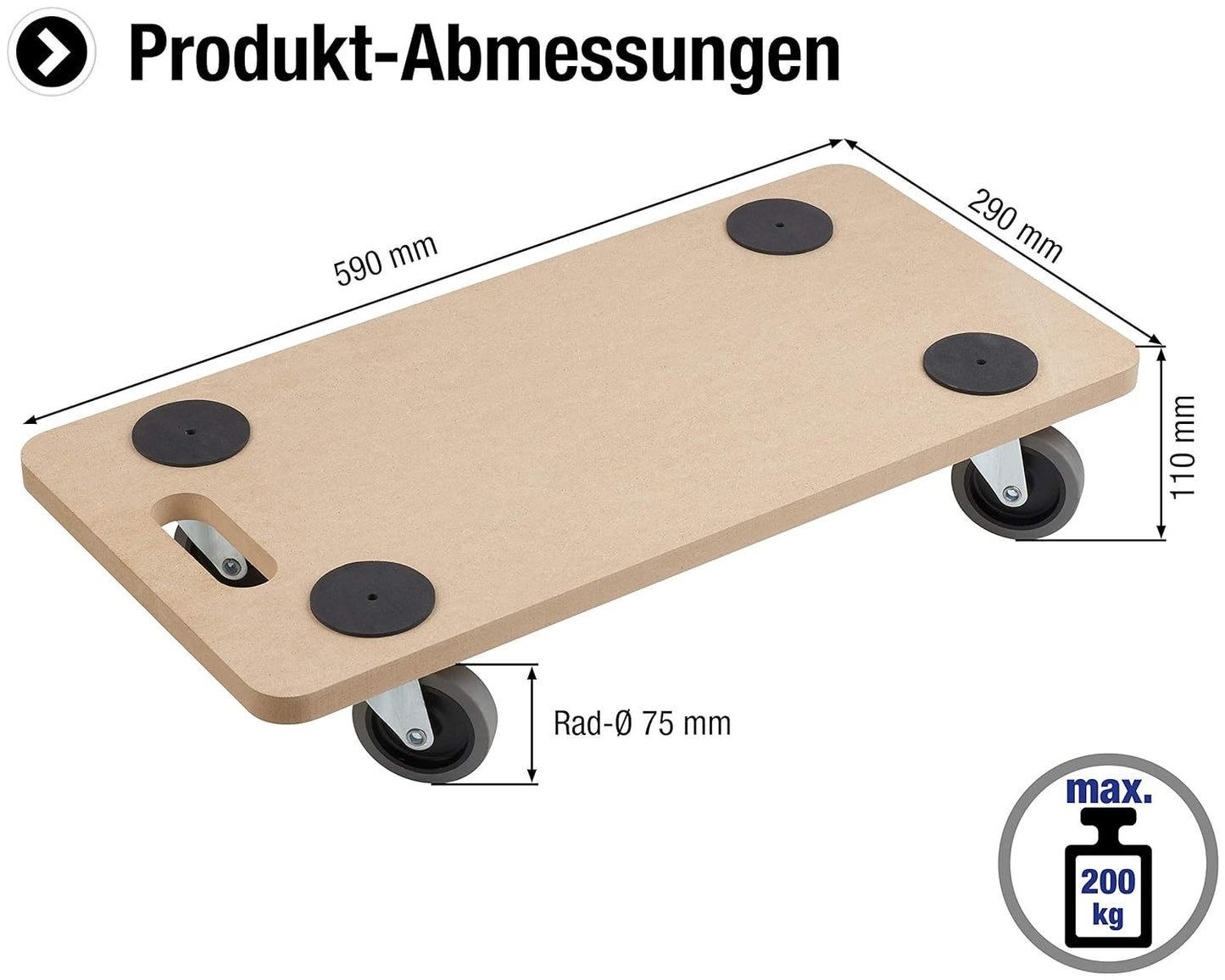 Plattformwagen, TPE-Räder Single