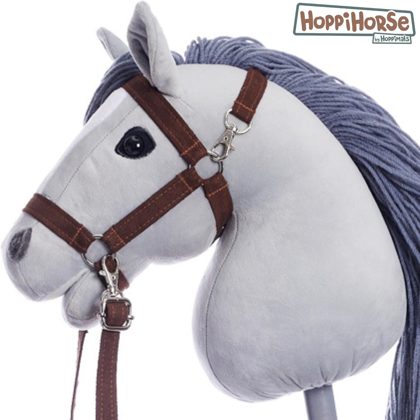 Steckenpferd mit Trense, A3 - LARGE Grau