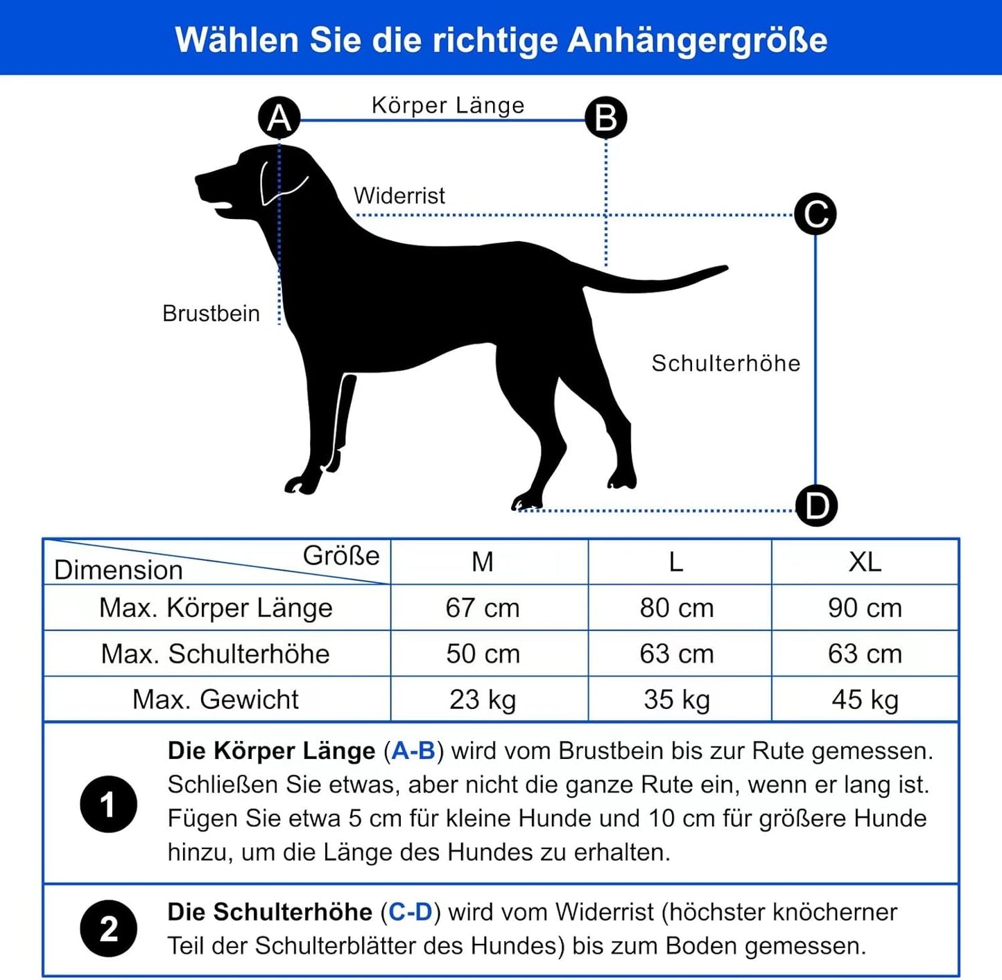 Premium XL Hundefahrradanhänger bis 45 kg, ROT