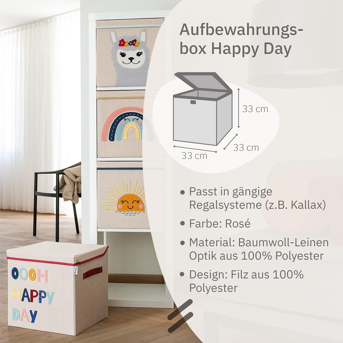 Aufbewahrungsbox mit Deckel, Happy Day