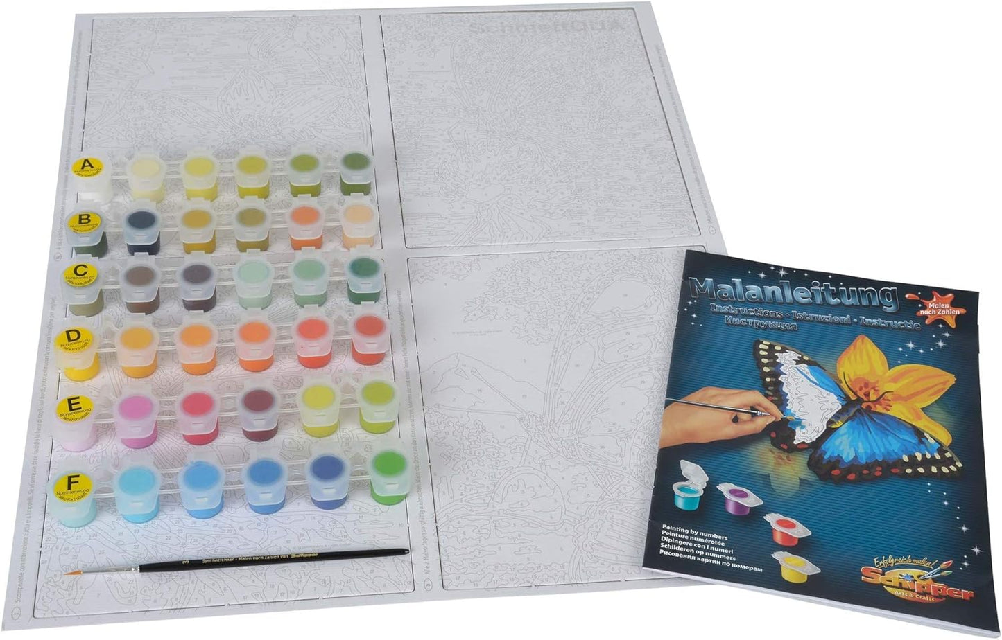 Malen nach Zahlen Set - Schmetterlinge