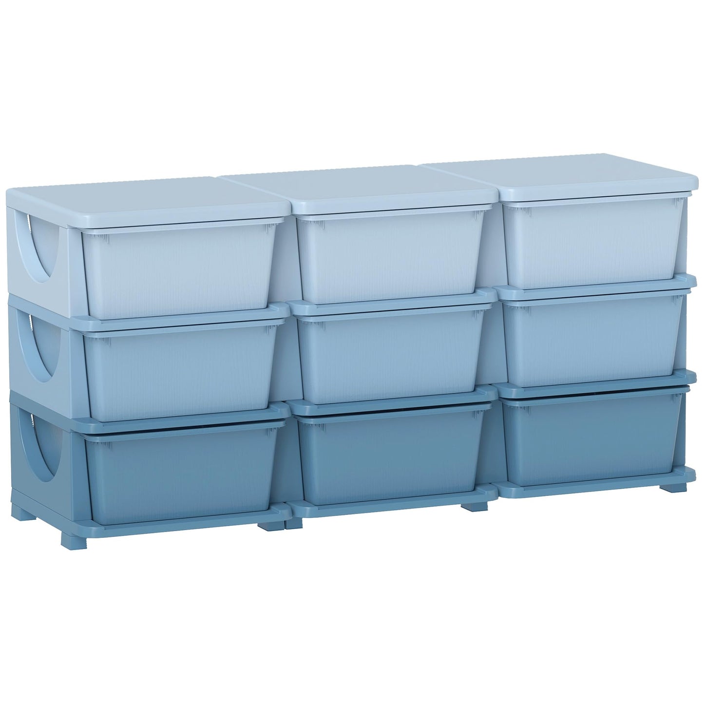 Spielzeug-Organizer mit Schubladen für Kinderzimmer, 113L x 37B x 56,5H cm Blau