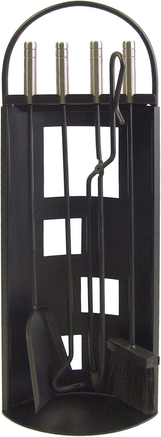 Kamin-Zubehörset gebogenes Design (rostfrei)