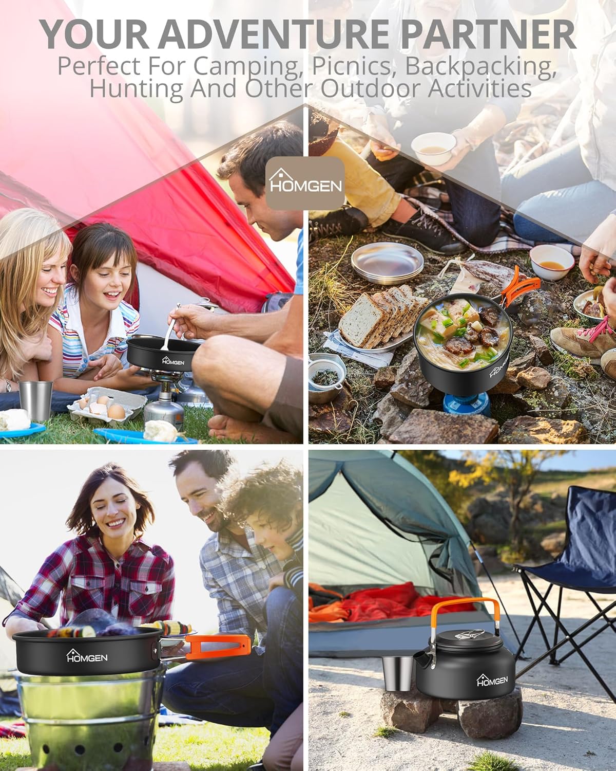 Camping-Kochset, Orange
