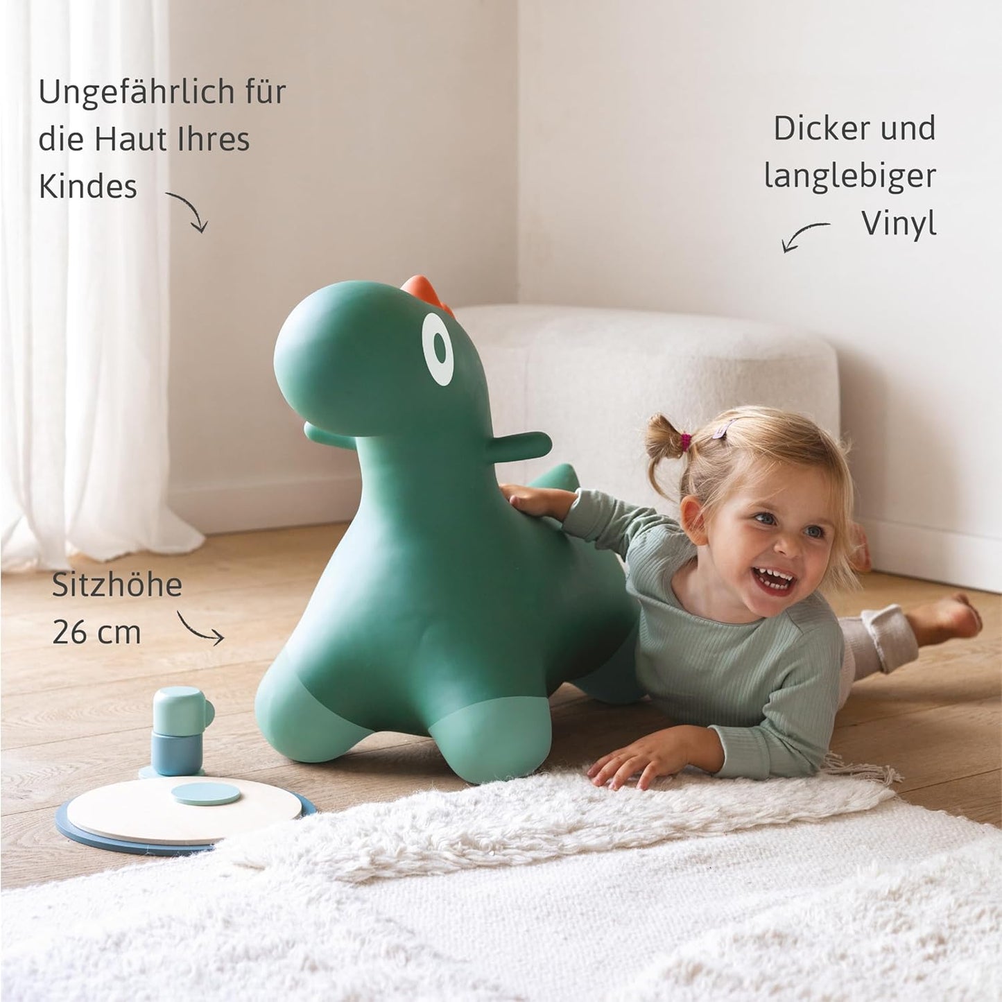 Aufblasbares Spielzeug Hoppi Dino, grün