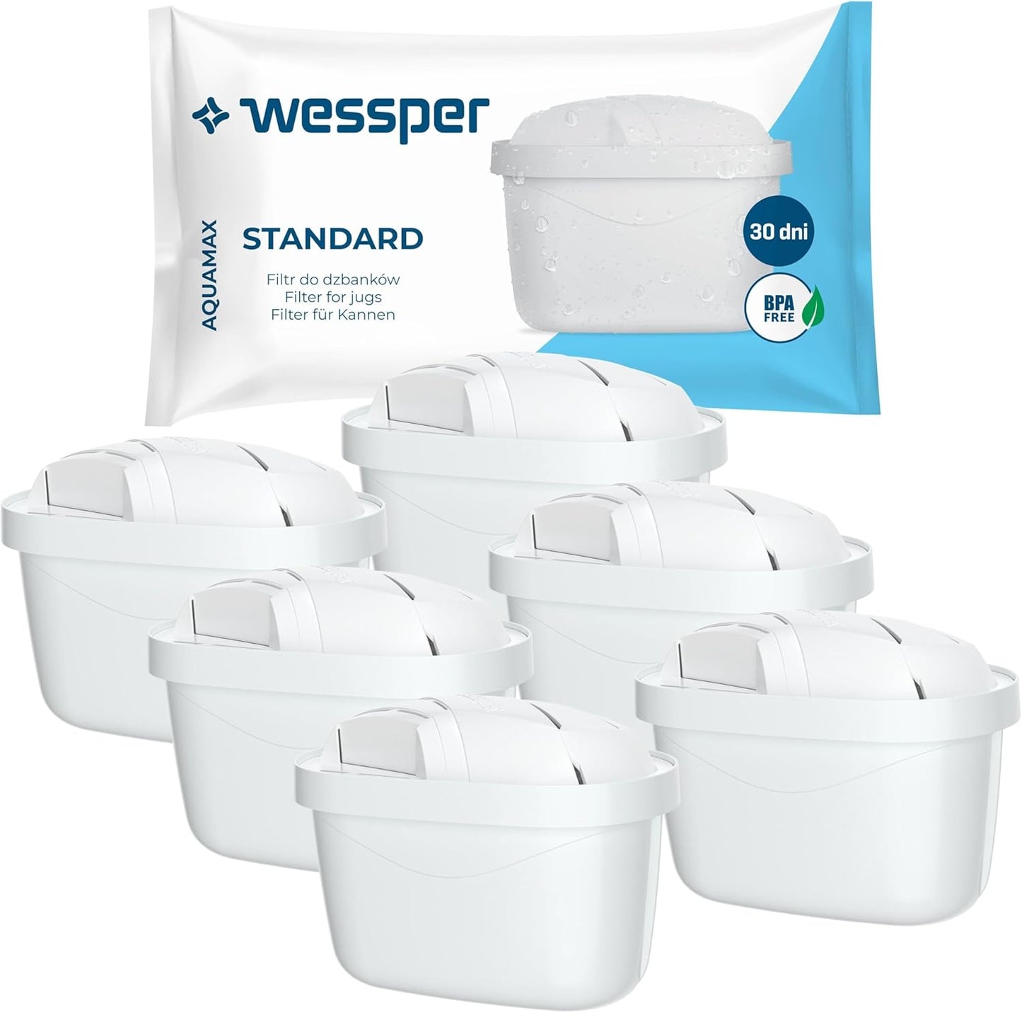 6-teiliges Wasserfilter Kartuschen-Set, 6 Stück