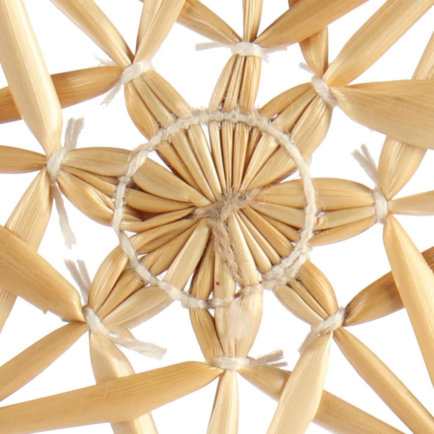 48-teiliges Christbaum-Stroh-Anhänger-Set, Natur 48-teilig