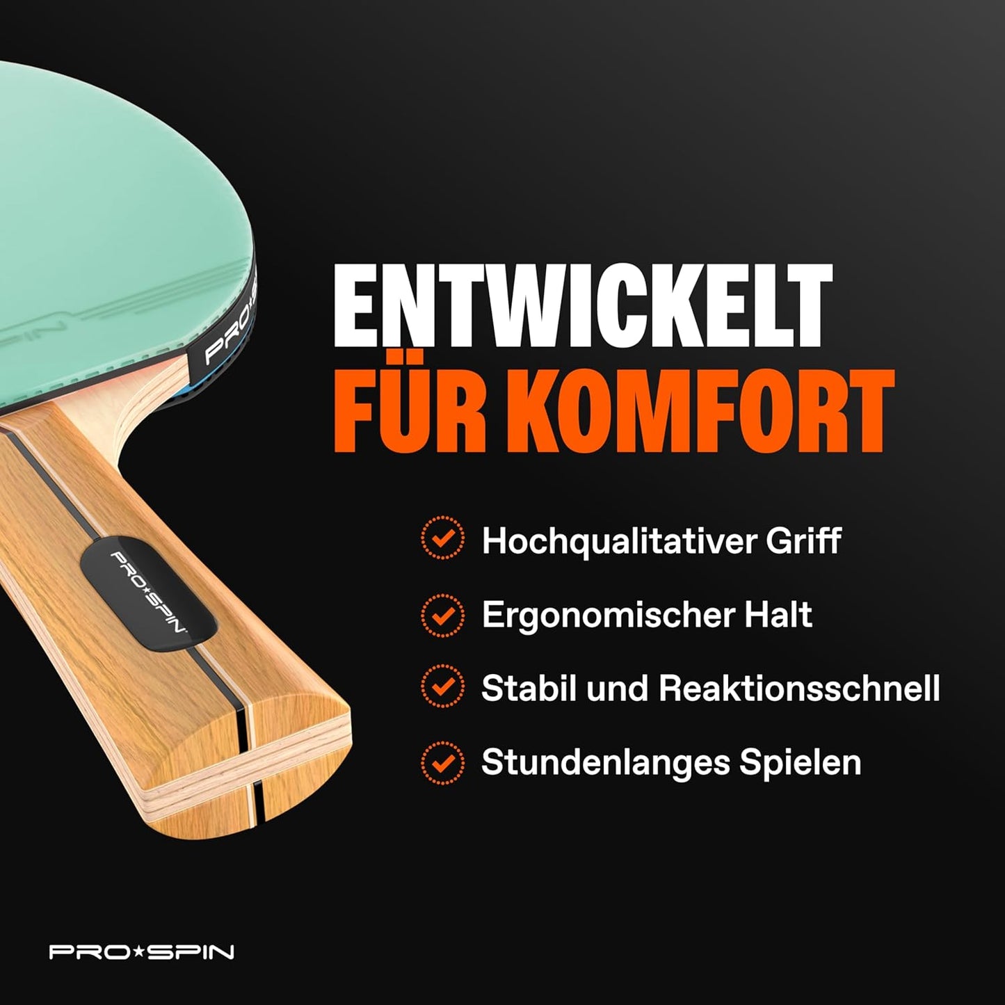 Tischtennis Schläger-Set mit 3-Sterne-Bällen, Set für 2 Spieler | Mint/Grün