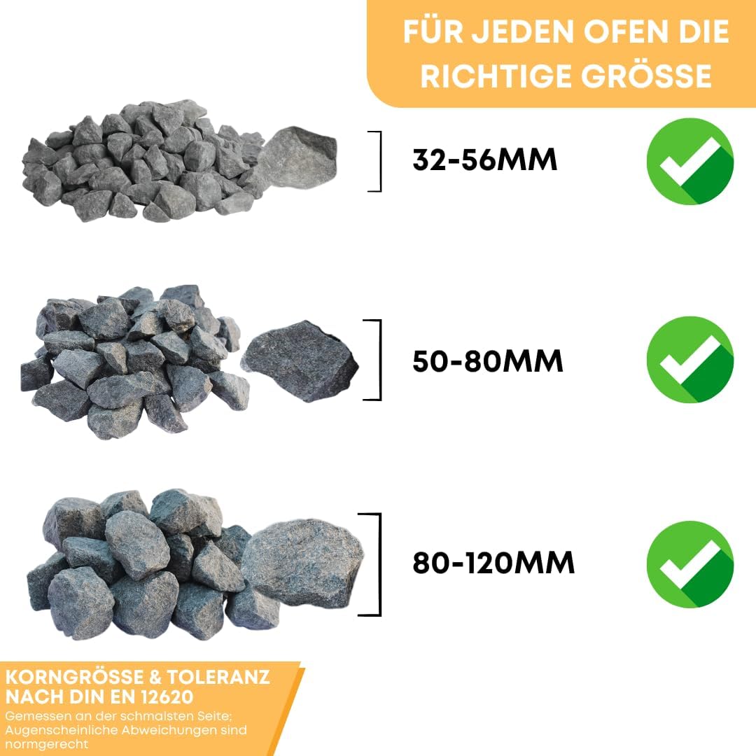 Aufgusssteine, 10 kg, 32-56 mm, 10 Kg 32-56mm
