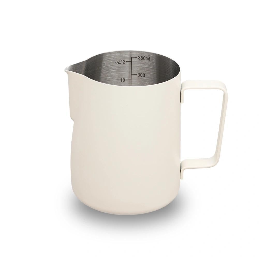 Milchaufschäumkrug, Cremefarben/Weiss 355 ml