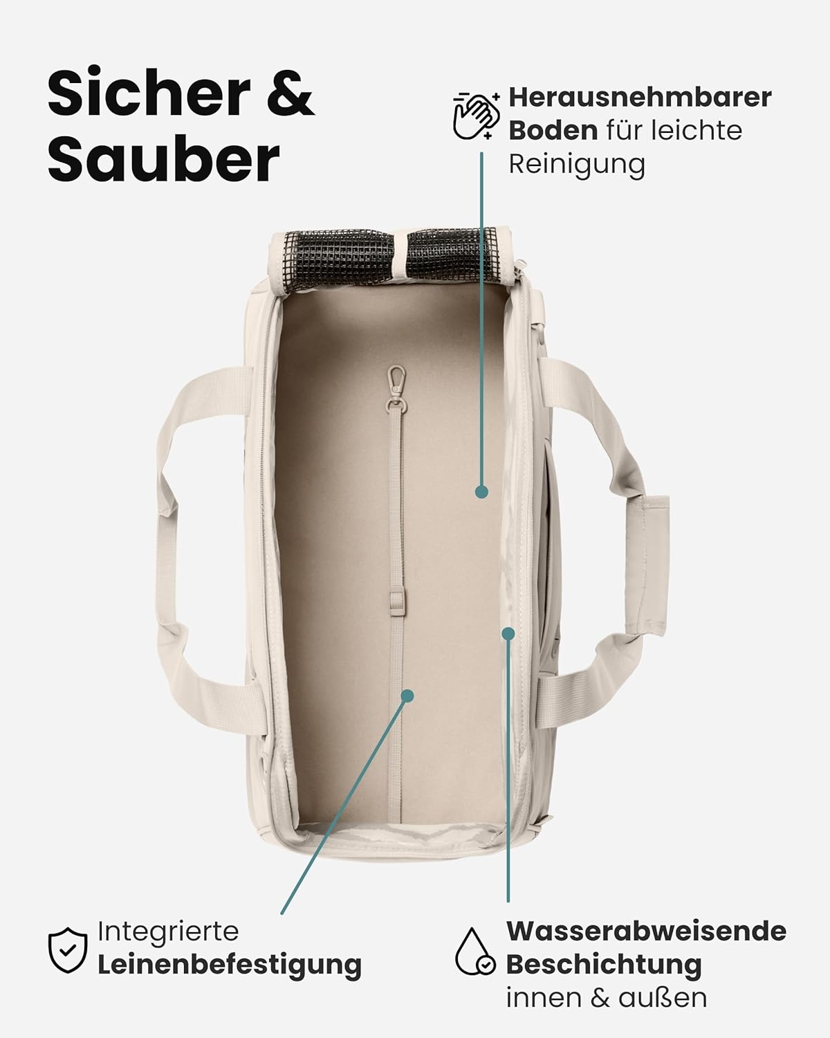 Hundetransportbox für Flugreisen bis 12kg, Sand