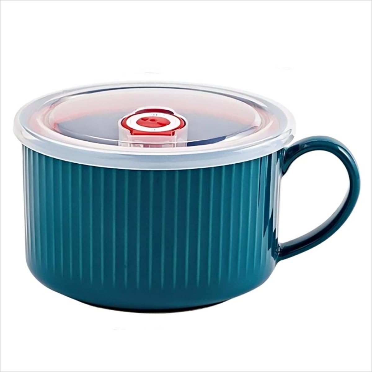 Suppenschale mit Griff und Deckel, Blau